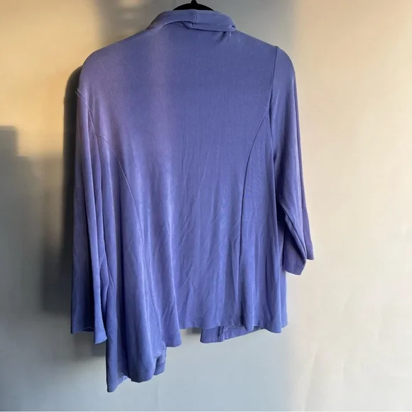 Chico’s Travelers 2 Piece Set Jacket Pants Cropped Periwinkle Purple EUC 2 lg 12 - Picture 5 of 8